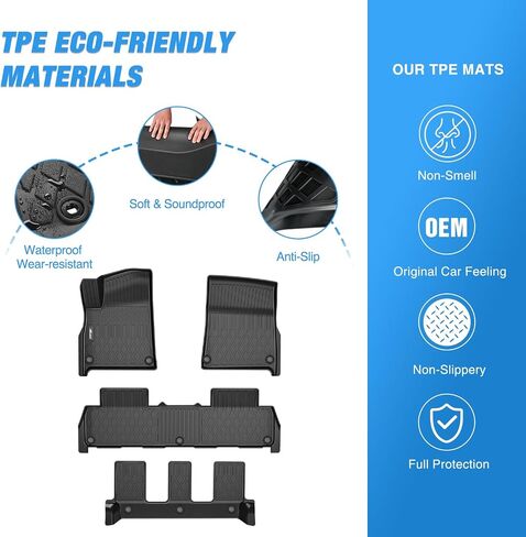Nilight Floor Mats for Rivian R1S 2022 2023 2024 2025 (7 Seats Only) All Weather Custom Fit Heavy Duty Floor Liners in Saudi Arabia