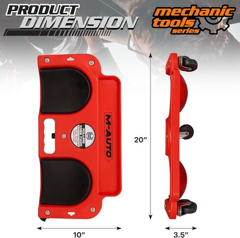 M-AUTO Rolling Knee Creeper Durable Knee Pads with Full 360 Degree Turn Casters and Tool Tray, Garage Kneeling Pads on Swivel Castors for Home Workshop Auto Repairing Maintaining, Black in Saudi Arabia