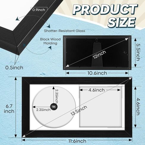 2 PCS CD Display Frame ، 12 "x 6.8" غطاء الألبوم ، إطار عرض الأقراص المضغوطة ذاتية مع شماعات الجدار ، إطار ألبوم التسجيل الكلاسيكي ، إطار عرض الأقراص المضغوطة للبوليسترين الخشب ، ديكور المنزل in Kuwait