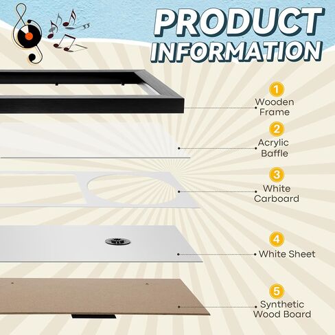2 PCS CD Display Frame ، 12 "x 6.8" غطاء الألبوم ، إطار عرض الأقراص المضغوطة ذاتية مع شماعات الجدار ، إطار ألبوم التسجيل الكلاسيكي ، إطار عرض الأقراص المضغوطة للبوليسترين الخشب ، ديكور المنزل in Kuwait