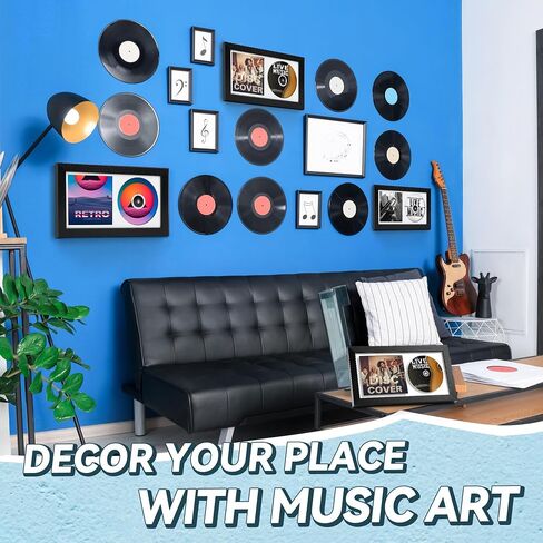 2 PCS CD Display Frame ، 12 "x 6.8" غطاء الألبوم ، إطار عرض الأقراص المضغوطة ذاتية مع شماعات الجدار ، إطار ألبوم التسجيل الكلاسيكي ، إطار عرض الأقراص المضغوطة للبوليسترين الخشب ، ديكور المنزل in Kuwait