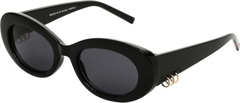 Betsey Johnson Women's Lucky Charm نظارات شمسية بيضاوية ، أسود ، 36 ملم in Saudi Arabia