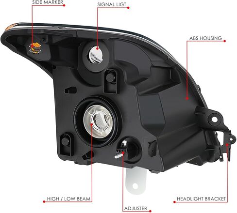DNA MOTORING Left OE Style Headlight Compatible with 2010-2012 Nissan Sentra Base S SL,OEM-HL-0198-L in Saudi Arabia
