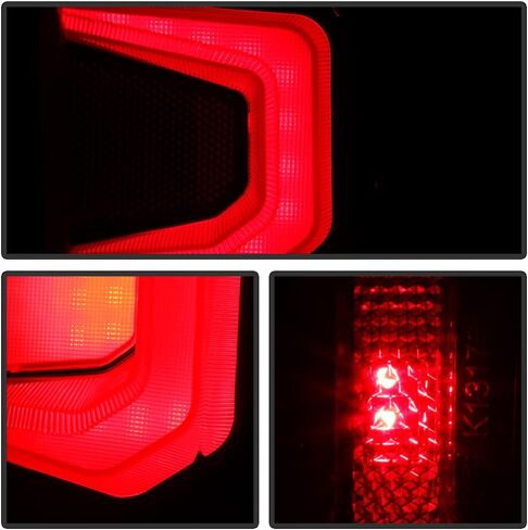 Acanii - لـ [الطراز المتوهج] 2019-2023 Chevy Silverado 1500 Red Smoked LED Tube Lights مصابيح زوج اليسار+اليمين in Saudi Arabia