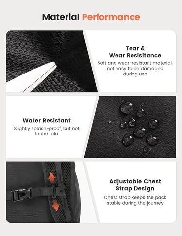 SKYSPER 16L Hiking Backpack Lightweight Small for Women Men, Foldable Packable Daypack - Travel Camping Backpack, Outdoor Hiking Bag （Black） in Saudi Arabia