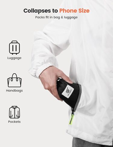 SKYSPER 16L Hiking Backpack Lightweight Small for Women Men, Foldable Packable Daypack - Travel Camping Backpack, Outdoor Hiking Bag （Black） in Kuwait