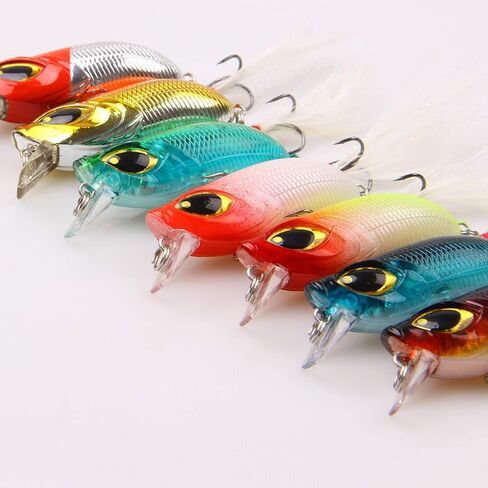 OROOTL Crankbait Bass Fishing Lures, 8pcs Crank Baits for Bass Fishing Deep Diving Crankbaits Kit Artificial Hard Swimbaits for Bass Trout Freshwater Saltwater in Kuwait