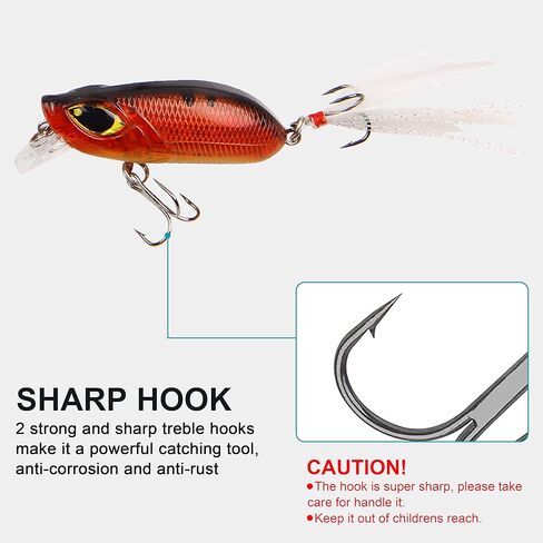 OROOTL Crankbait Bass Fishing Lures, 8pcs Crank Baits for Bass Fishing Deep Diving Crankbaits Kit Artificial Hard Swimbaits for Bass Trout Freshwater Saltwater in Kuwait