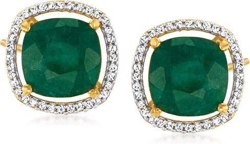 روس سايمونز 4.00 CT. T.W. الزمرد و .19 CT. T.W. أقراط الماس في الذهب 18kt على الجنيه الاسترليني in Saudi Arabia