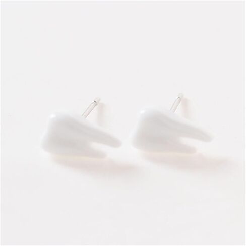 Dreuyet 2 Pairs Ceramic Teeth Earrings for Women Dainty Cute Tooth Stud Earrings Charm Cute Tooth Dental Post Earrings Handmade Lightweight Tiny Teeth Earrings Hygienist Dentist Gift for Dental Student in Saudi Arabia