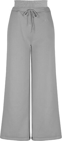 Womens Wide Leg Sweatpants Double Waisted Loose Sweat Pants with Pockets Fleece Lined Fall Winter Long Pant in Kuwait