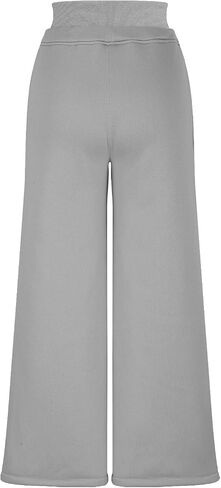 Womens Wide Leg Sweatpants Double Waisted Loose Sweat Pants with Pockets Fleece Lined Fall Winter Long Pant in Kuwait