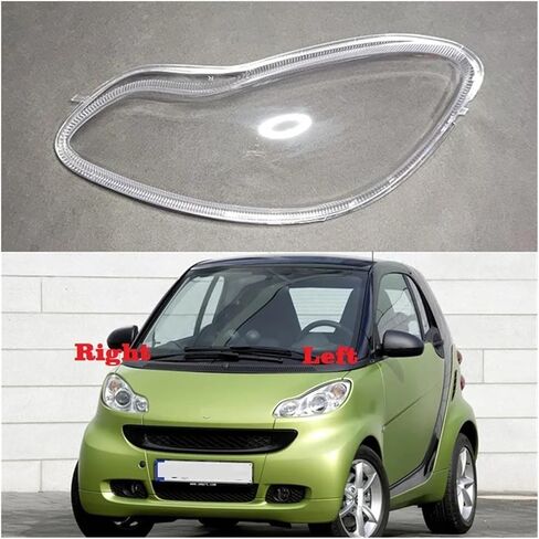 الإسكان الأمامي المتوافق مع Benz Smart Fortwo W451 2009 2010 2011 2012 2013 2014 2015 Cover Headlight Lens Cover Lampy Shell Shell Sharpharent Glass Ssharade (الجانب الأيمن) in Kuwait