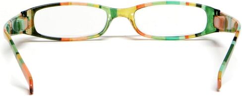 Calabria R576 Colorful Stripe Reading Glasses Tinted Sun or Clear Lens Women Trendy Readers Lightweight w/Soft Slip In Case in Saudi Arabia