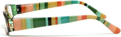 Calabria R576 Colorful Stripe Reading Glasses Tinted Sun or Clear Lens Women Trendy Readers Lightweight w/Soft Slip In Case in Saudi Arabia