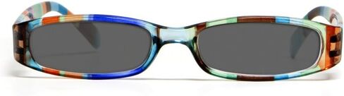 Calabria R576 Colorful Stripe Reading Glasses Tinted Sun or Clear Lens Women Trendy Readers Lightweight w/Soft Slip In Case in Saudi Arabia