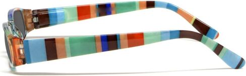 Calabria R576 Colorful Stripe Reading Glasses Tinted Sun or Clear Lens Women Trendy Readers Lightweight w/Soft Slip In Case in Saudi Arabia