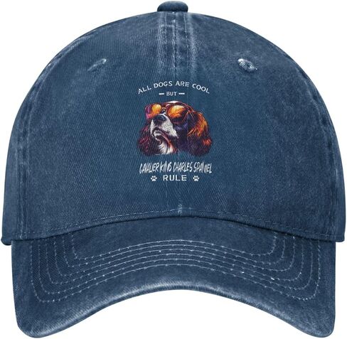 All Dogs are Cool But Cavalier King Charles Spaniel Rule Adjustable Classic Cowboy Baseball Cap Men Women Casual Dad Hat4 Navy Blue in Saudi Arabia