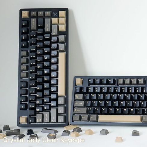 Tsungup Custom keycaps ، 123 مفاتيح تشققات الجليد تتألق من خلال كبسولات المفاتيح مجموعة مفاتيح مفاتيح مطبوعة على جانب PBT 75 في المائة ، أغطية مفتاح لوحة مفاتيح لوحة مفاتيح مفاتيح أبيض أبيض للكرز MX للكرز MX in Kuwait