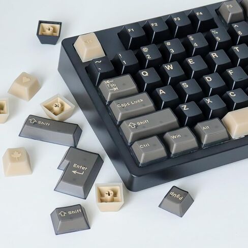 Tsungup Custom keycaps ، 123 مفاتيح تشققات الجليد تتألق من خلال كبسولات المفاتيح مجموعة مفاتيح مفاتيح مطبوعة على جانب PBT 75 في المائة ، أغطية مفتاح لوحة مفاتيح لوحة مفاتيح مفاتيح أبيض أبيض للكرز MX للكرز MX in Kuwait