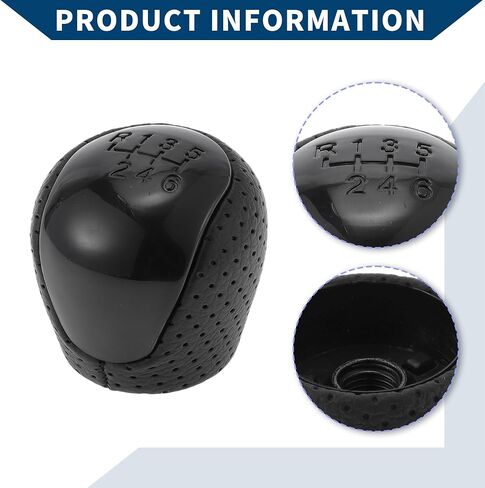 6 Speed Manual Gear Shifter Knob for Hyundai Elantra 2008-2009 / Front Stick Shifter Lever Knob/Durable Plastic Faux Leather / 1Pcs Black in Saudi Arabia