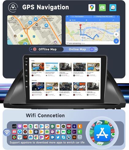 8 Core 8+128g لـ Honda Odyssey 2005-2010 Android Car Radio مع Carplay Android Auto ، 10.1 بوصة Qled Screen Car Stereo يدعم 4G/ WiFi ، GPS ، FM/ AM ، Bluetooth 5.0 ، كاميرا احتياطية in Kuwait
