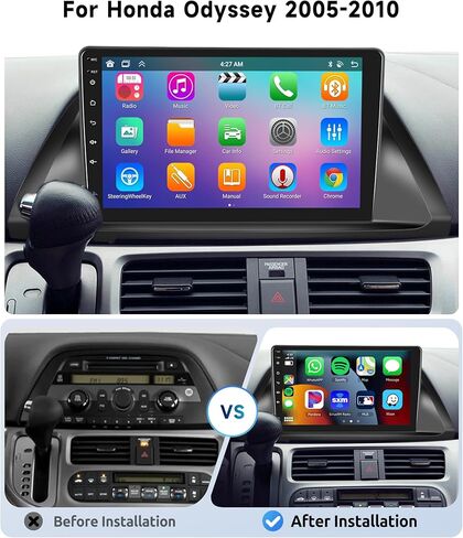 8 Core 8+128g لـ Honda Odyssey 2005-2010 Android Car Radio مع Carplay Android Auto ، 10.1 بوصة Qled Screen Car Stereo يدعم 4G/ WiFi ، GPS ، FM/ AM ، Bluetooth 5.0 ، كاميرا احتياطية in Kuwait