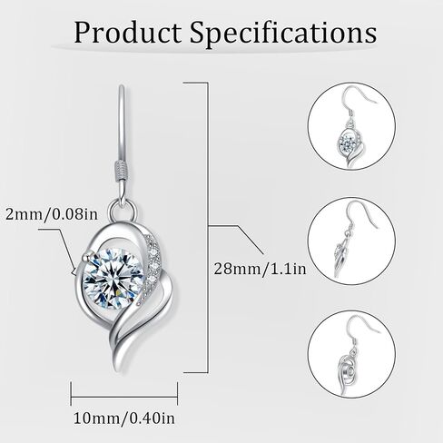 14K Gold over S925 Sterling Silver 1CT Dancing Diamond Dangle Earrings for Women, D Color VVS1, Thoughtful Gift for Wife on Birthday in Kuwait