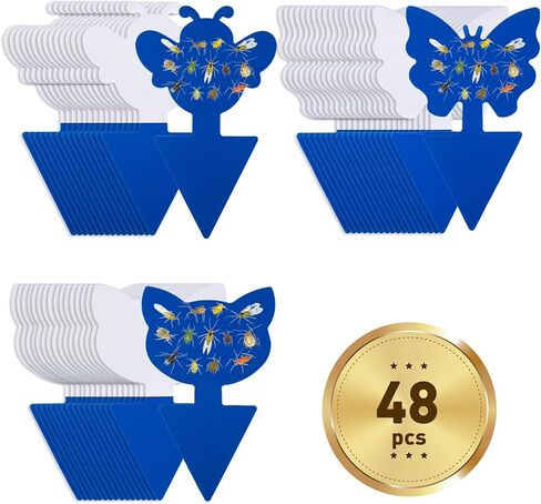 120 Pack Fruit Fly Traps for Indoor Outdoor, 3 Shapes Yellow Sticky Bug Traps, Double-Side Fungus Gnat Killer for Houseplants, Mosquitos, Flying Insects in Kuwait