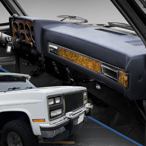 Auto Dynasty Front ABS Molded Dash Board Cover Cap Overlay Compatible with Chevrolet Blazer GMC Jimmy C/K/R/V-Series 1981-1991, Textured Black in Kuwait