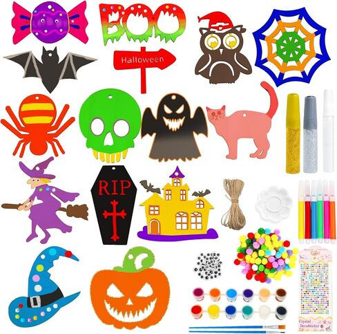 282pcs Unfinished Wooden Christmas Ornaments Wood Slices 14 Styles DIY Wooden Christmas Ornaments to Paint Christmas Hanging Ornaments for Craft with Mini Acrylic Paint & Christmas Stickers Rope in Saudi Arabia