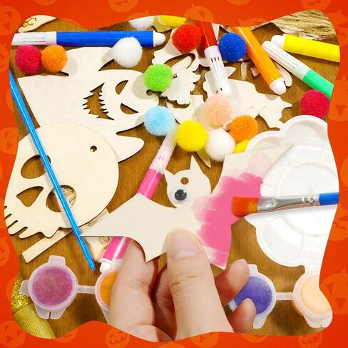 282pcs Unfinished Wooden Christmas Ornaments Wood Slices 14 Styles DIY Wooden Christmas Ornaments to Paint Christmas Hanging Ornaments for Craft with Mini Acrylic Paint & Christmas Stickers Rope in Saudi Arabia