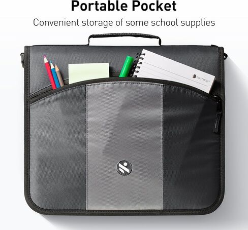 2-Inch 3 Rings Zipper Binder, Holds 15-Inch Laptop/Tablet, Handle and Shoulder Strap Included, Violet in Saudi Arabia
