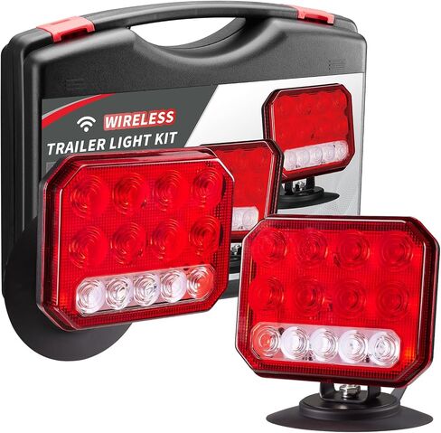 Wireless Tail Lights for Trailer, Rechargeable Magnetic Tow Lights with Reverse Light, Wireless Brake Lights Kit with Adjustable Turn Signal for, Car, Boat, Trucks, RV in Saudi Arabia