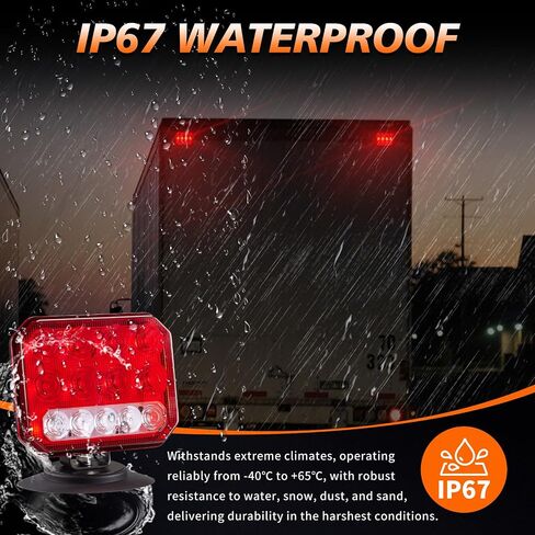 Wireless Tail Lights for Trailer, Rechargeable Magnetic Tow Lights with Reverse Light, Wireless Brake Lights Kit with Adjustable Turn Signal for, Car, Boat, Trucks, RV in Saudi Arabia
