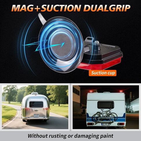 Wireless Tail Lights for Trailer, Rechargeable Magnetic Tow Lights with Reverse Light, Wireless Brake Lights Kit with Adjustable Turn Signal for, Car, Boat, Trucks, RV in Saudi Arabia