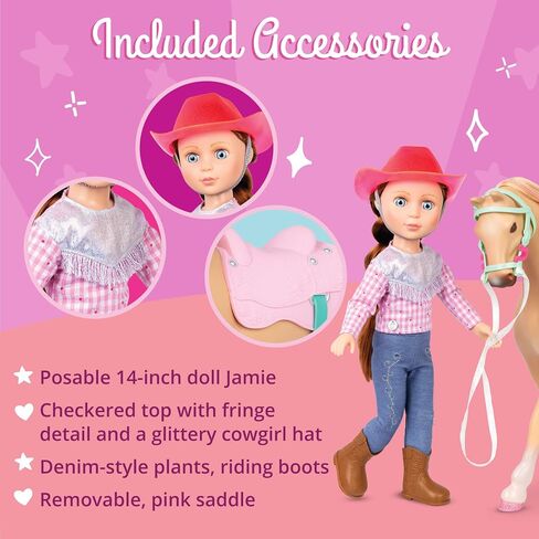 Glitter Girls – Dolls – Poseable 14" Equestrian Doll & Horse – Brown Eyes & Brown Hair – Riding Outfit & Accessories – Toys for Kids Ages 3+ – Bria & Bonnie in Saudi Arabia