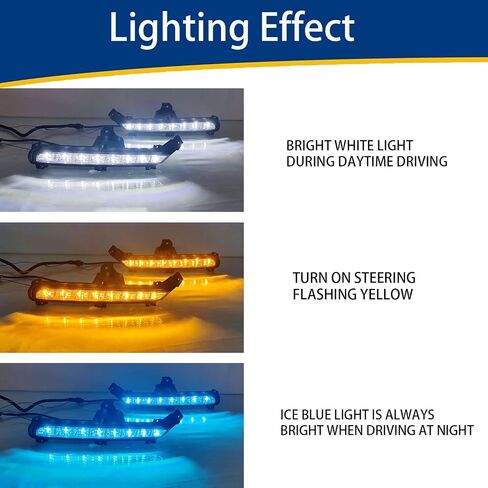 2x LED DRL النهار تشغيل Light Light Lamp Truck Kit لـ Kia Rio K2 2015-2016 in Saudi Arabia
