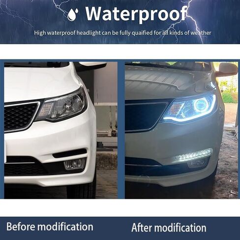 2x LED DRL النهار تشغيل Light Light Lamp Truck Kit لـ Kia Rio K2 2015-2016 in Saudi Arabia