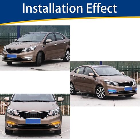 2x LED DRL النهار تشغيل Light Light Lamp Truck Kit لـ Kia Rio K2 2015-2016 in Saudi Arabia