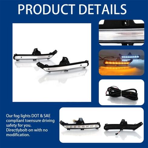 2x LED DRL النهار تشغيل Light Light Lamp Truck Kit لـ Kia Rio K2 2015-2016 in Saudi Arabia