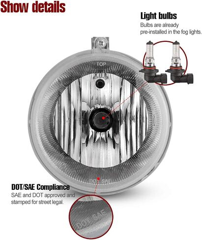 أضواء الضباب Autowiki تتناسب مع 05-09 Dodge Dakota ، 07-09 Dodge Durango/Chrysler 300 SRT8/Chrysler Aspen ، 06-10 Jeep Commander ، 05-10 Jeep Grand Grand Cherokee Single Side Side Light 1PCS 1PCS in Saudi Arabia