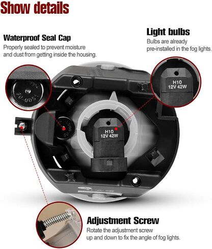 أضواء الضباب Autowiki تتناسب مع 05-09 Dodge Dakota ، 07-09 Dodge Durango/Chrysler 300 SRT8/Chrysler Aspen ، 06-10 Jeep Commander ، 05-10 Jeep Grand Grand Cherokee Single Side Side Light 1PCS 1PCS in Saudi Arabia