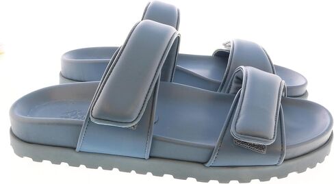 Gia Borghini Lead Blue Gia x Pernille Double Strap Leather Slides for Mens in Saudi Arabia