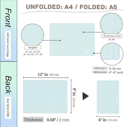 Imat Flip Cutting Mat Note ، A4 (إصدار CM) ، 9 "x12" (22 × 30 سم) ، طي ، مناسب للحرف الصغيرة ، صنع دفتر ملاحظات ، نماذج ، ومشروع قصاصات (روز وردي) in Saudi Arabia