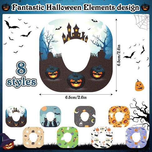 Geiserailie 32 Pcs Adhesive Patches Compatible with Dexcom G7 Waterproof Pre Cut CGM Covers Durable Sweat Proof Halloween Tape Stickers Flexible and Breathable Long Lasting Sensor Covers in Saudi Arabia