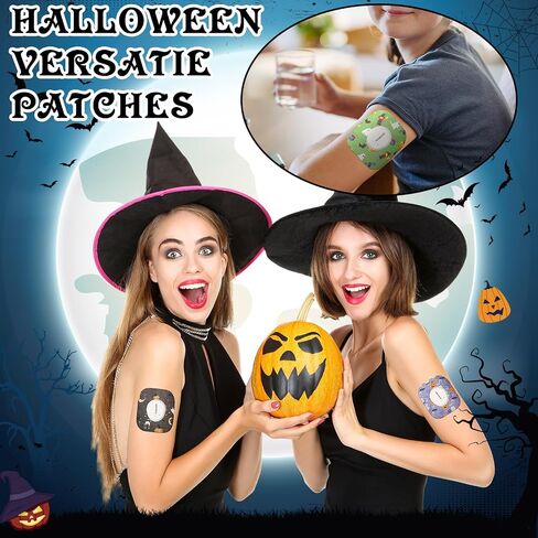 Geiserailie 32 Pcs Adhesive Patches Compatible with Dexcom G7 Waterproof Pre Cut CGM Covers Durable Sweat Proof Halloween Tape Stickers Flexible and Breathable Long Lasting Sensor Covers in Saudi Arabia