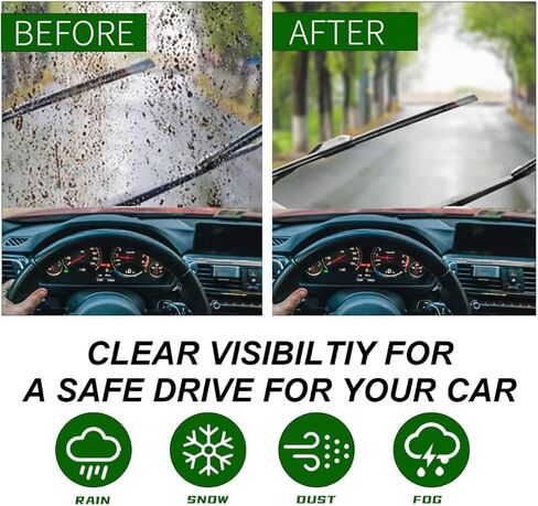 الجودة 24 " + 18" Universal J/U Hook Front Wiper Plades ، شفرات بديلة للسيارات هادئة في جميع موسم ، ممسحة متينة للزجاج الأمامي (مجموعة من 2) in Kuwait