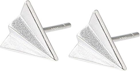 Coadipress Paper Airplane STUR ARALINGS for Women Cute Creative Funny S925 Silver School Origami Aircraft Aircraft Airction Molering in Saudi Arabia
