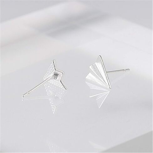 Coadipress Paper Airplane STUR ARALINGS for Women Cute Creative Funny S925 Silver School Origami Aircraft Aircraft Airction Molering in Saudi Arabia